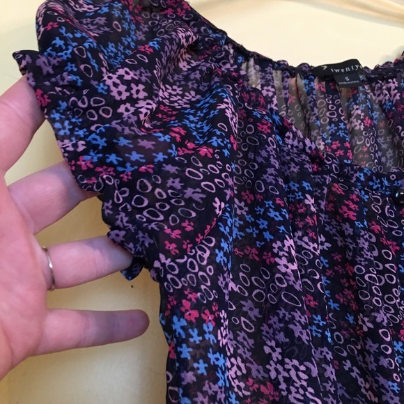 Forever Twenty-one Chiffon Short Sleeve Blouse S - Picture 12 of 12